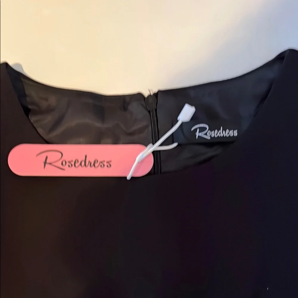 Rosedress Black Feather Trim Sleeveless Top- Size Large - Picture 3 of 5